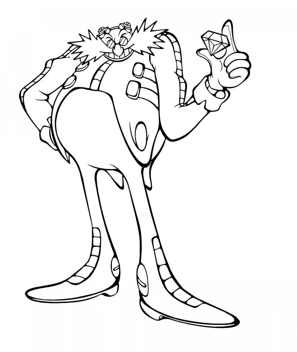 Doctor Eggman With Diamonds Coloring Page