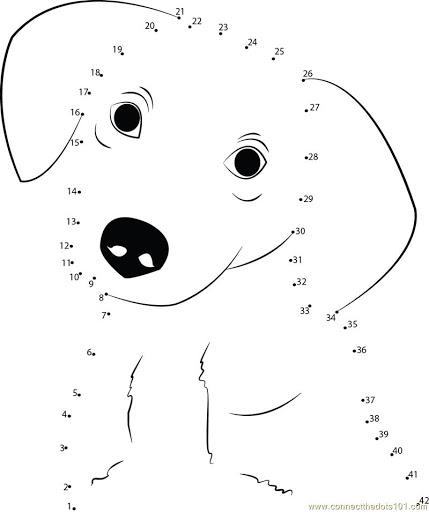 Dog Dot To Dots Coloring Page