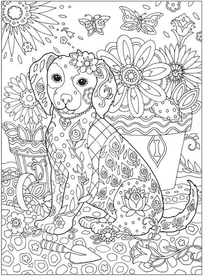Dog Mindfulness For Kids Coloring Page