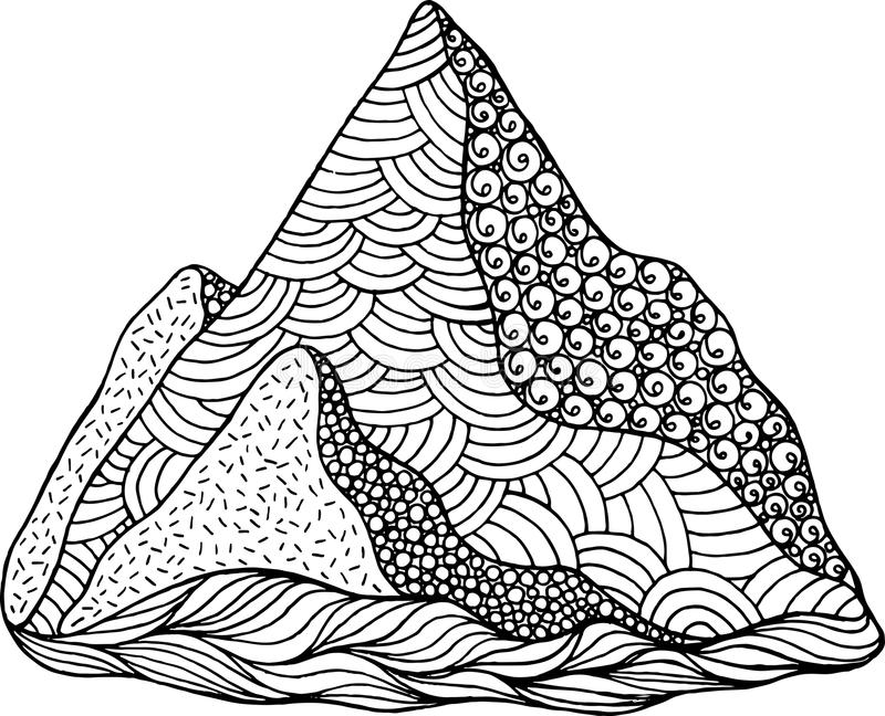 Doodle Mountain Coloring Page
