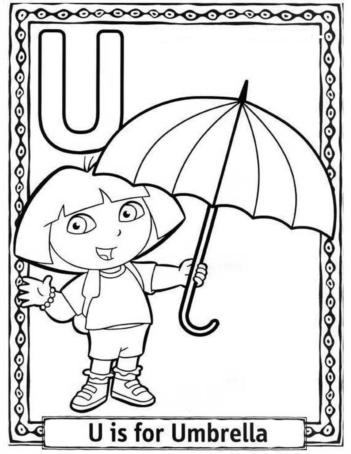 Dora Cartoon Alphabet S Free Umbrella2b65