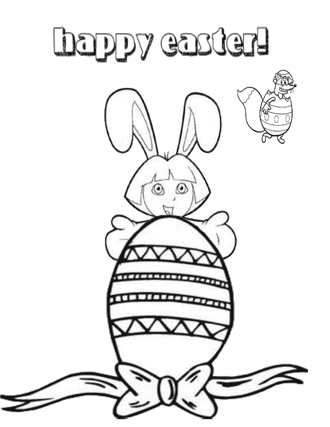 Dora Easter Coloring Page