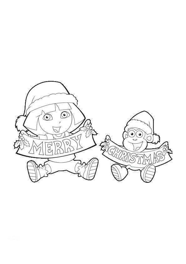 Dora S For Merry Christmasa092 Coloring Page