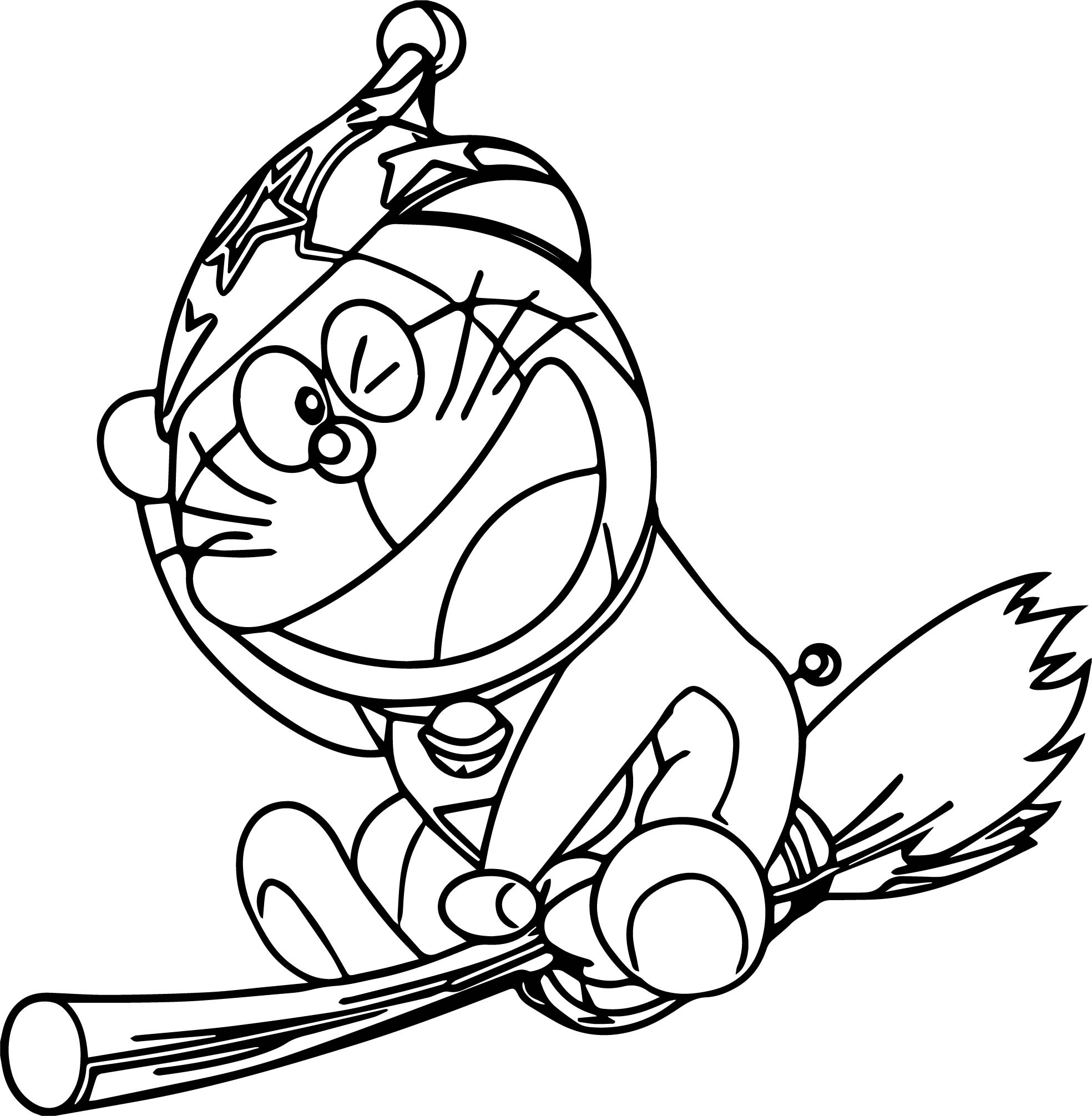 Doraemon Flying Coloring Page