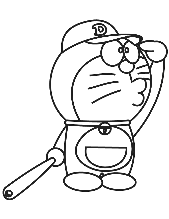 Doraemon Playing Baseball