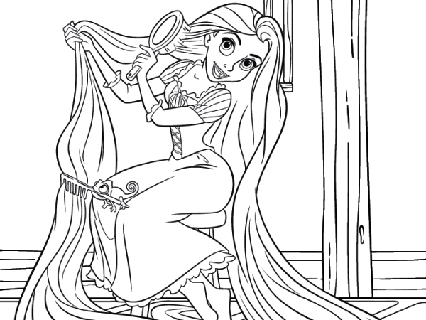 Download Free Rapunzels to Print Coloring Page