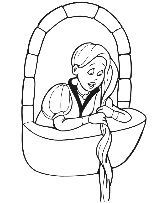 Download Rapunzels to Print Coloring Page