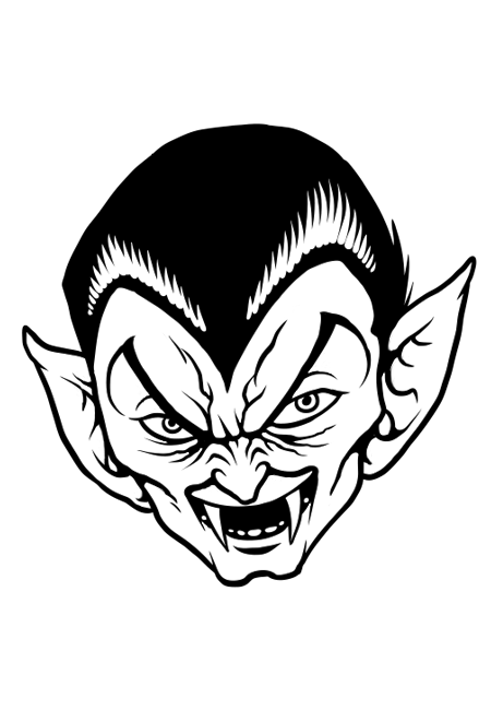 Dracula’s Creepy Face Coloring Page