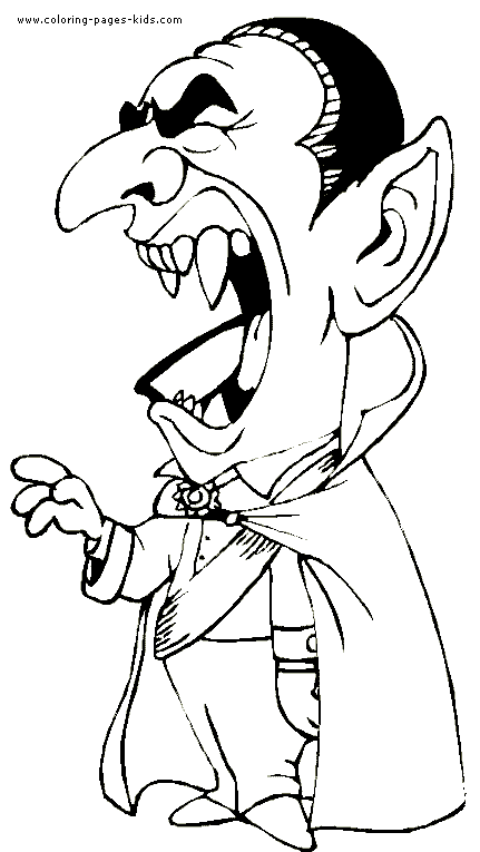 Dracula Yawning Coloring Page
