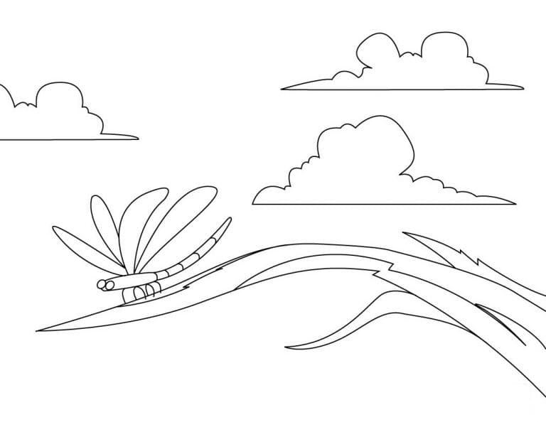 Dragonfly Free for Kid Coloring Page
