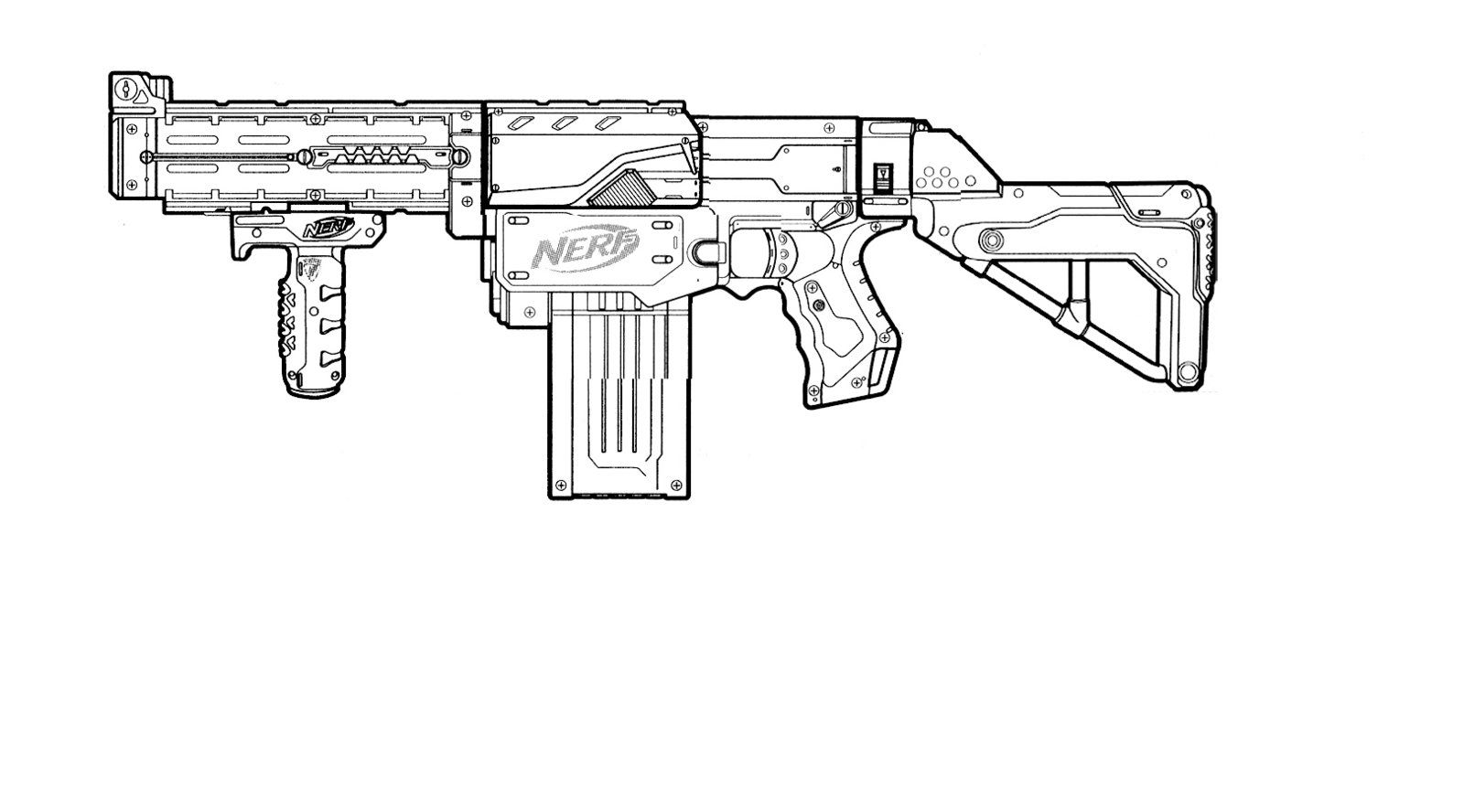 Drawing Of Nerf Gun