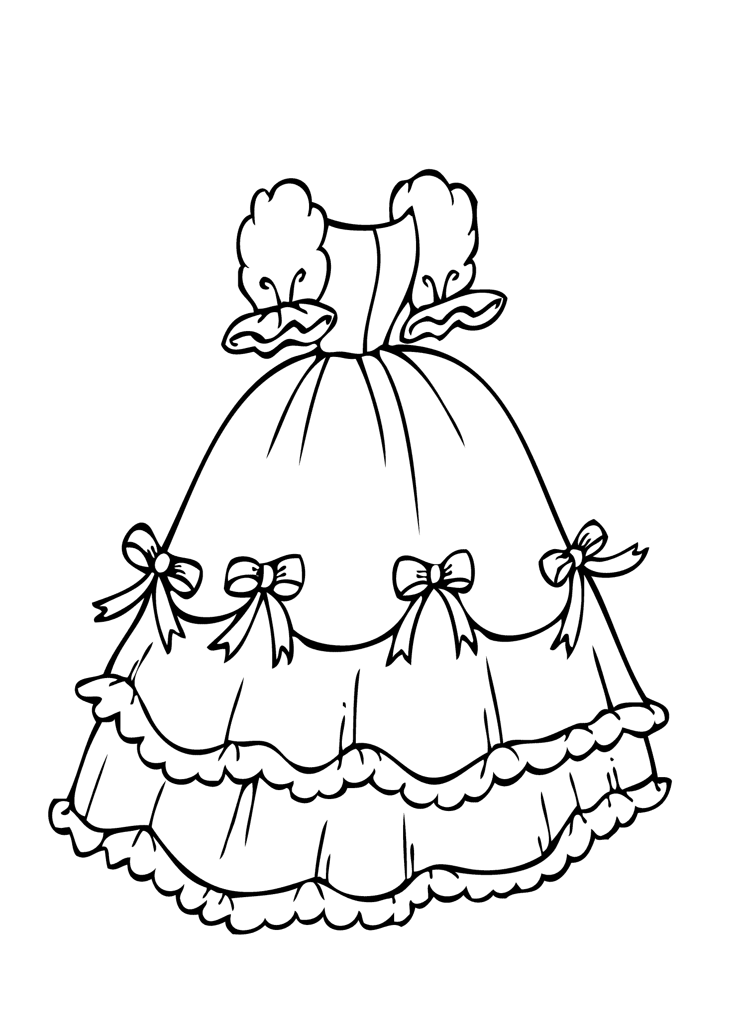 Dress With Bow Coloring Page