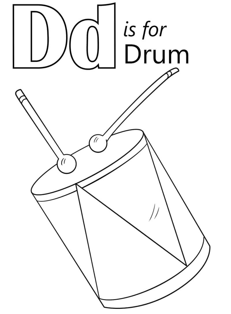Drum Letter D Coloring Page