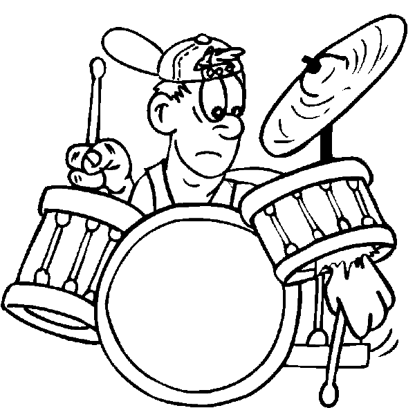 Drums And Drummer Coloring Page