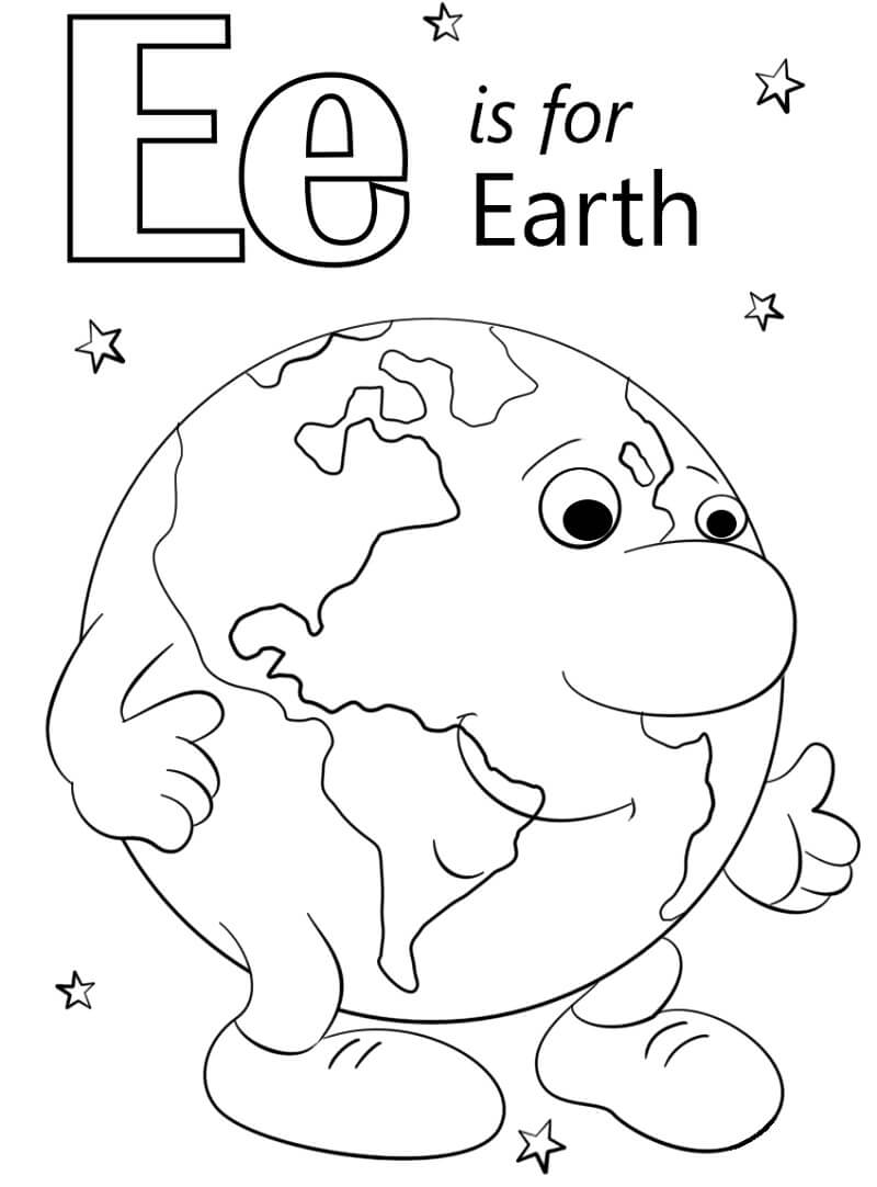 Earth Letter E Coloring Pages   Coloring Cool