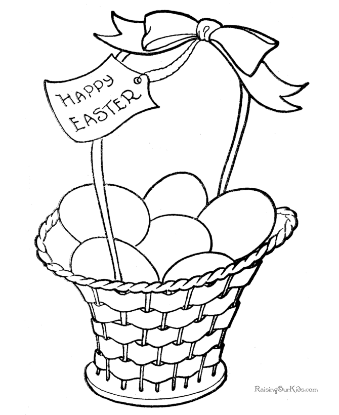 Easter Basket Free Coloring Page