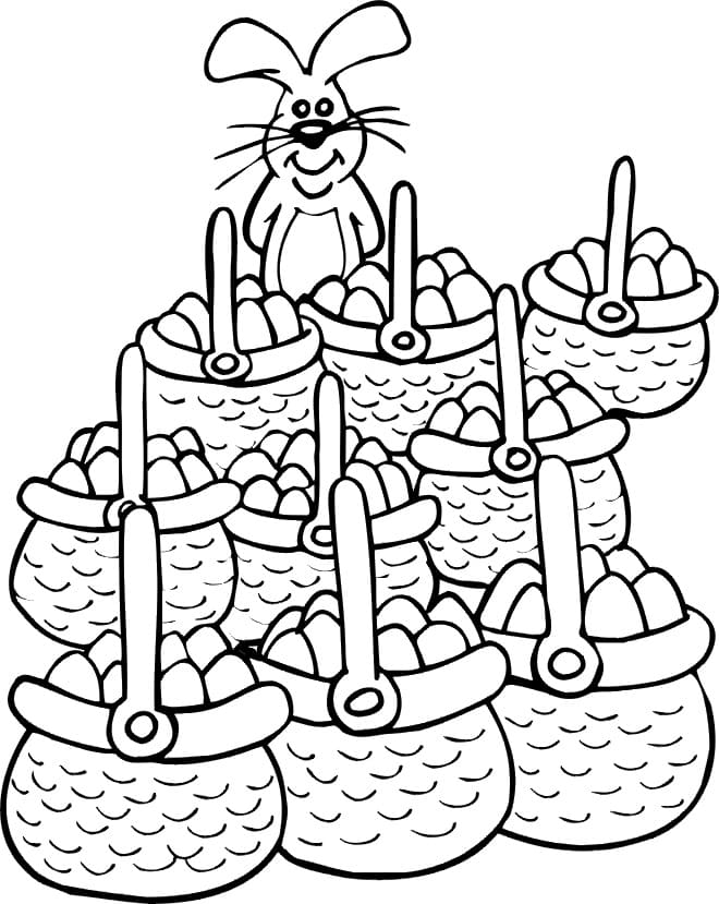 Easter Baskets Coloring Page