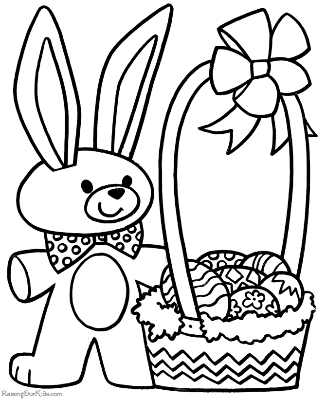 Easter Bunny Basket Coloring Page