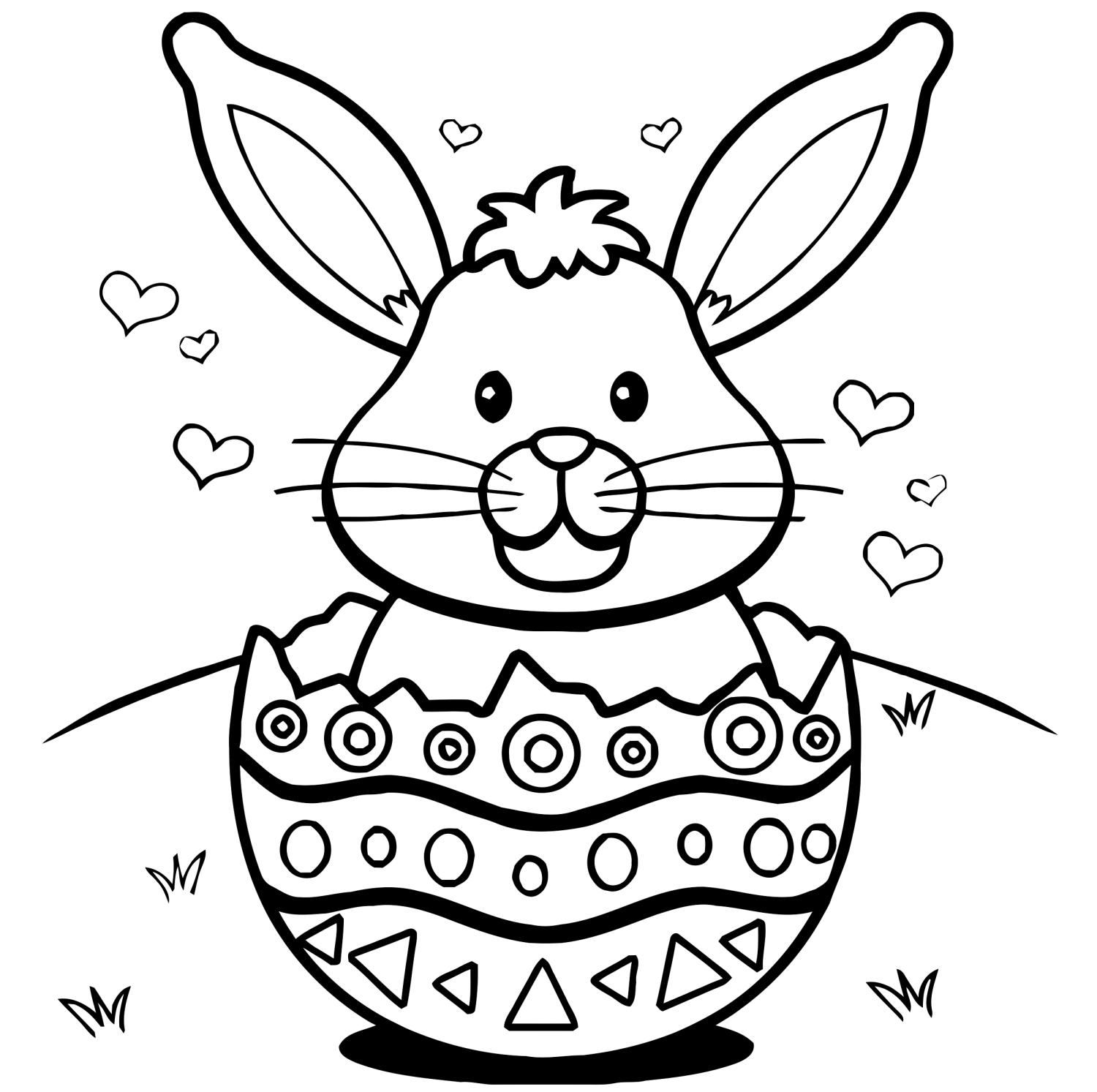 Easter Bunny Eggs Hearts