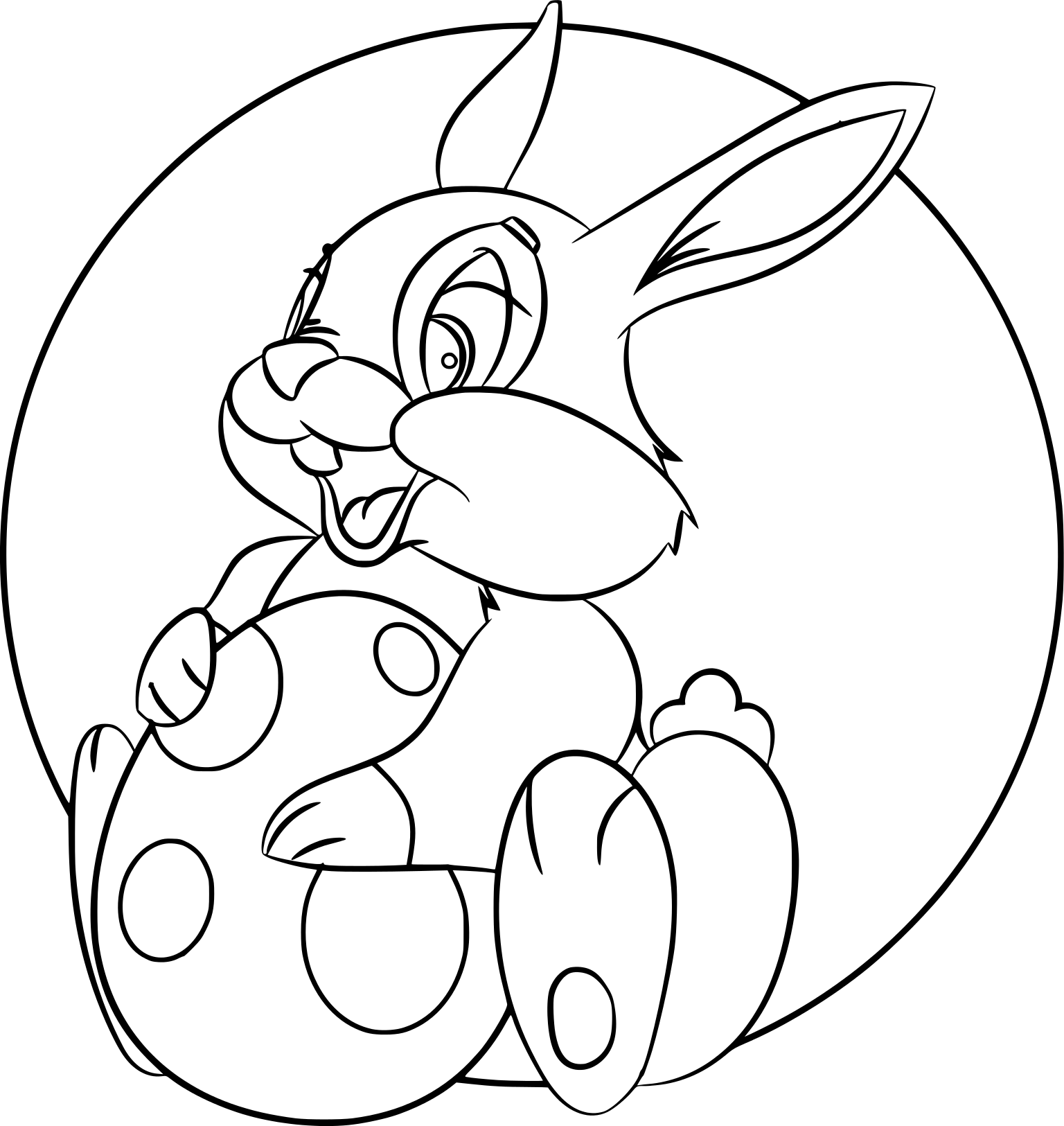 Easter Bunny Holding An Egg Coloring Page