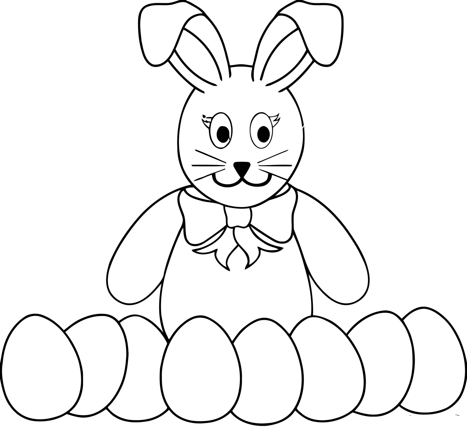 Easter Bunny With Beaucoup Eggs Pour