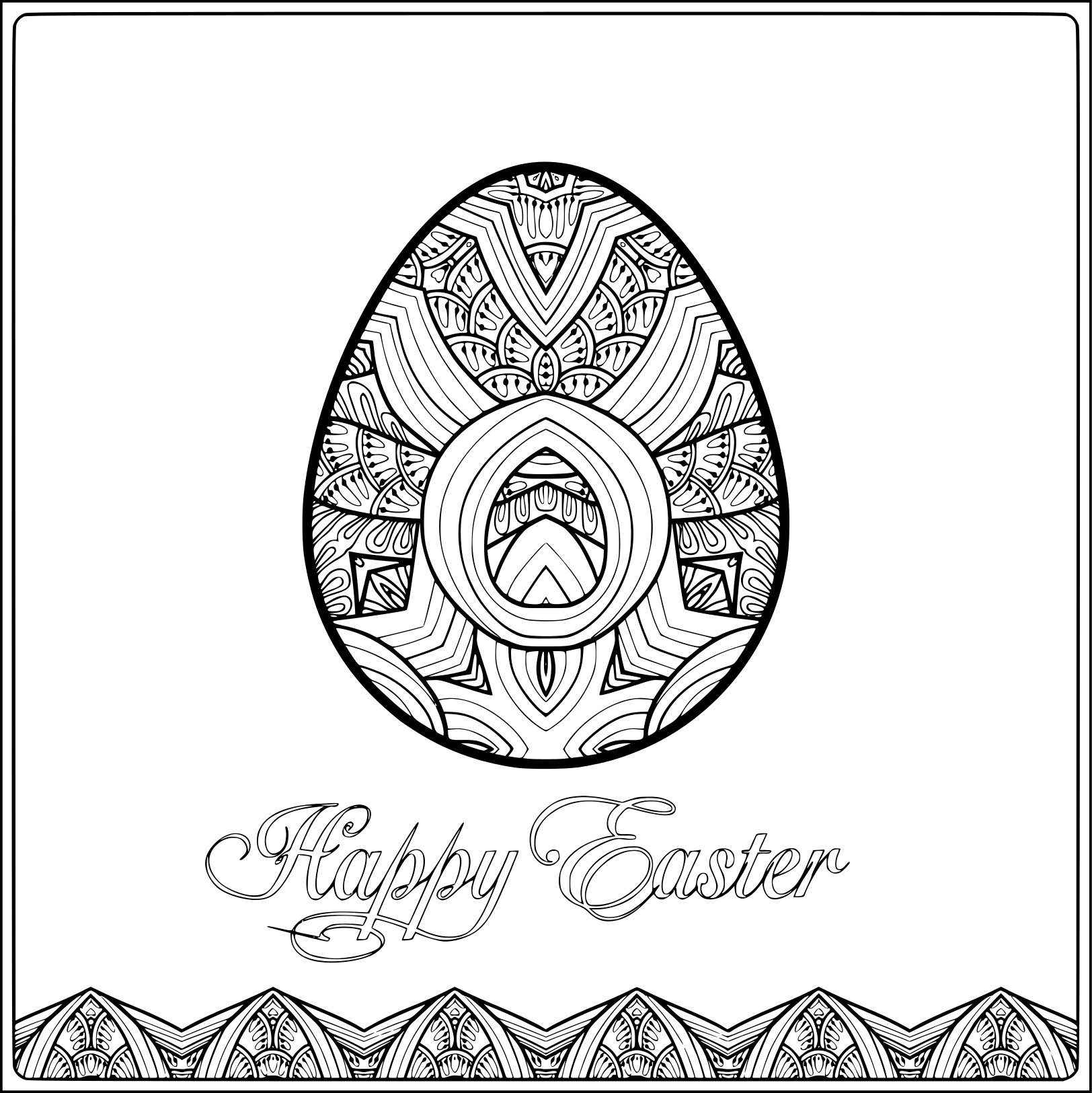 Easter Egg For Adult And Older Children Coloring Page
