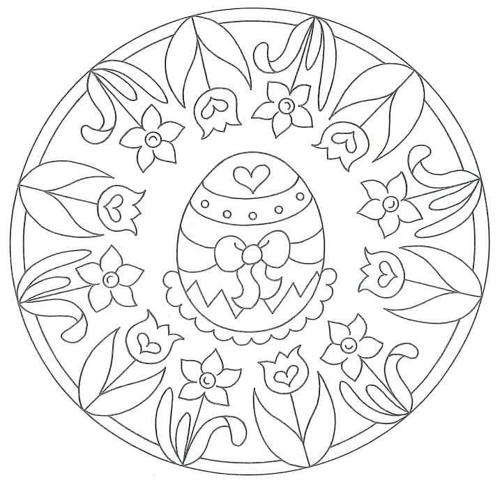 Easter Egg Mandala Coloring Page