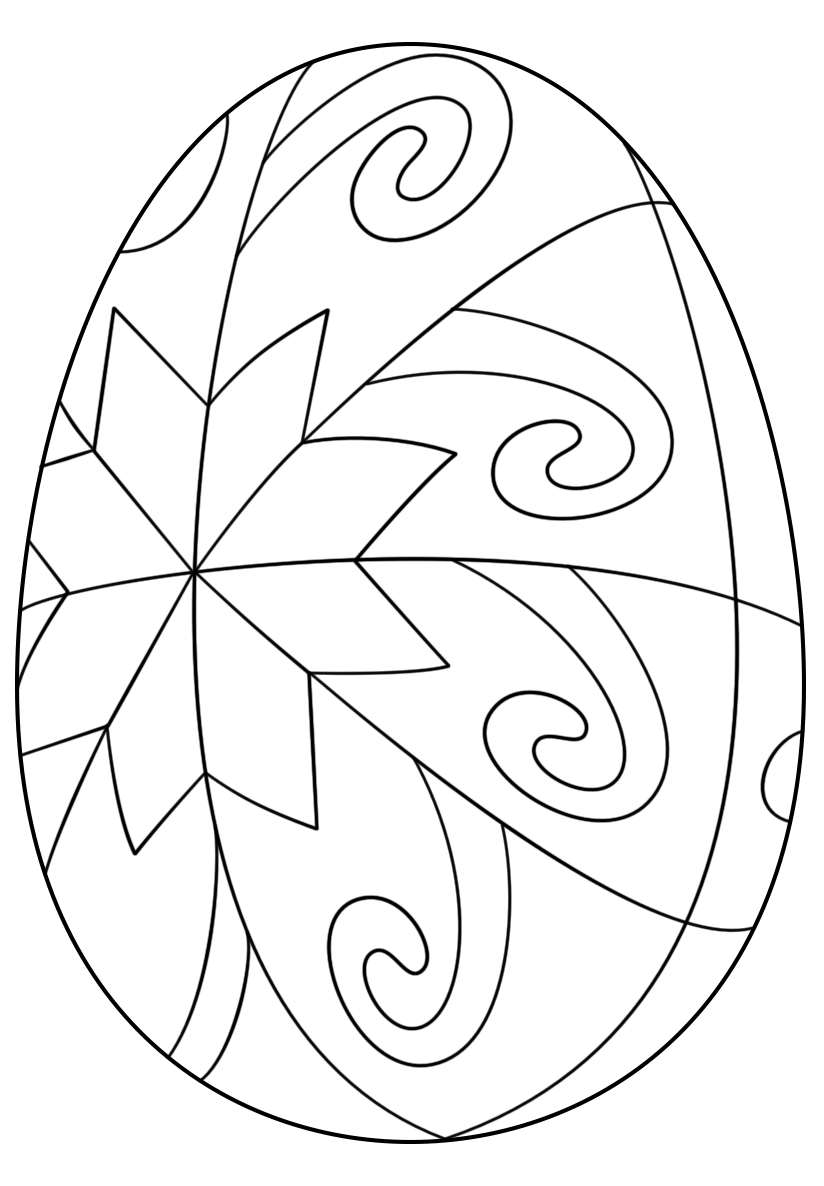 Easter Egg Star Pattern Coloring Page
