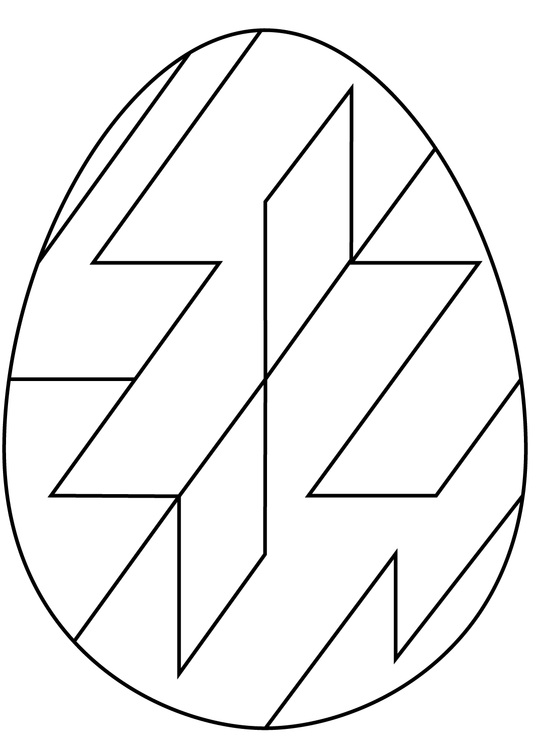 Easter Egg With Abstract Geometric Pattern Coloring Page
