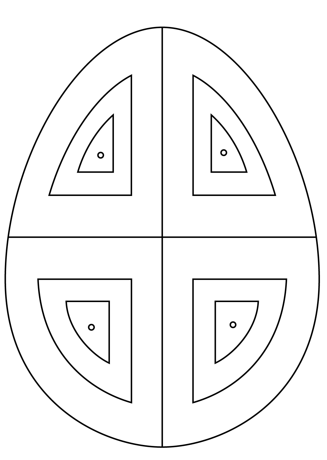 Easter Egg With Abstract Pattern Coloring Page