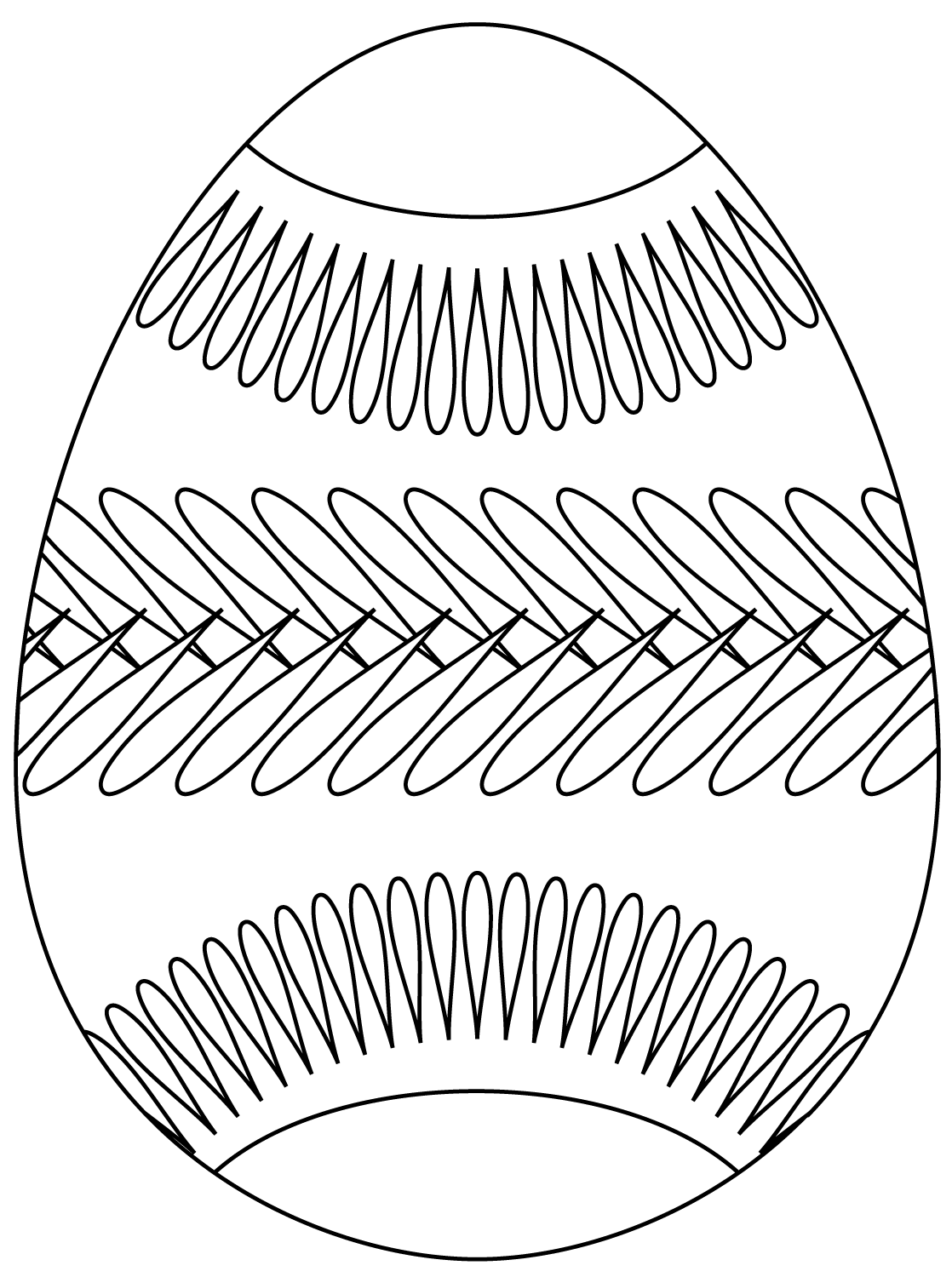 Easter Egg With Belt Pattern Coloring Page