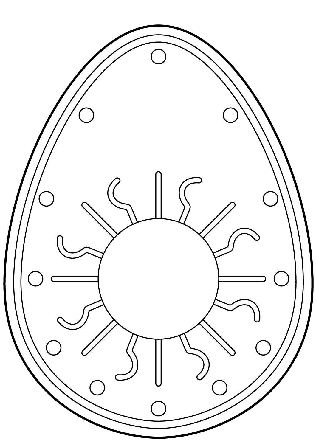 Easter Egg With Decorative Sun