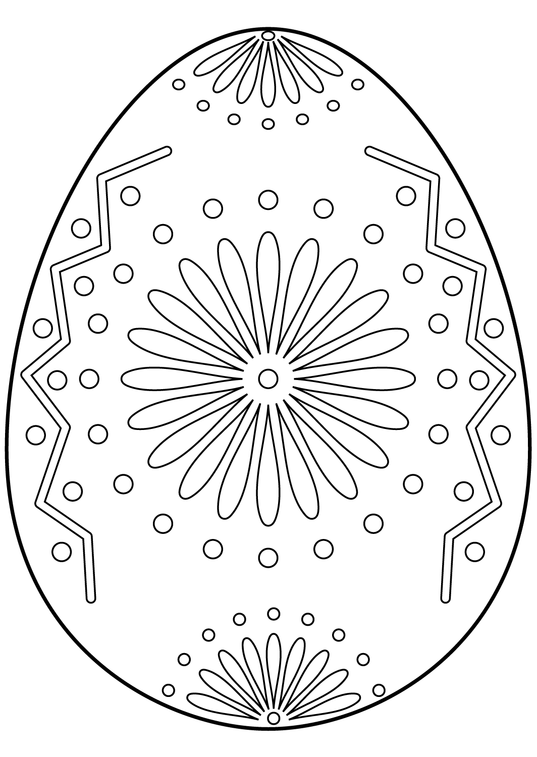 Easter Egg With Floral Ornament Coloring Page
