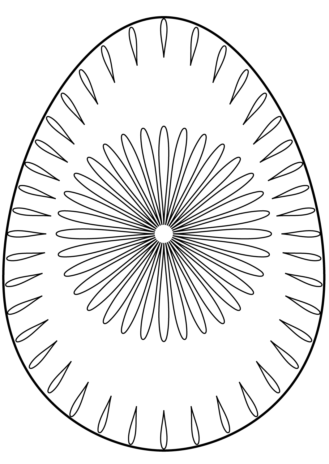 Easter Egg With Flower Pattern 2 Coloring Page