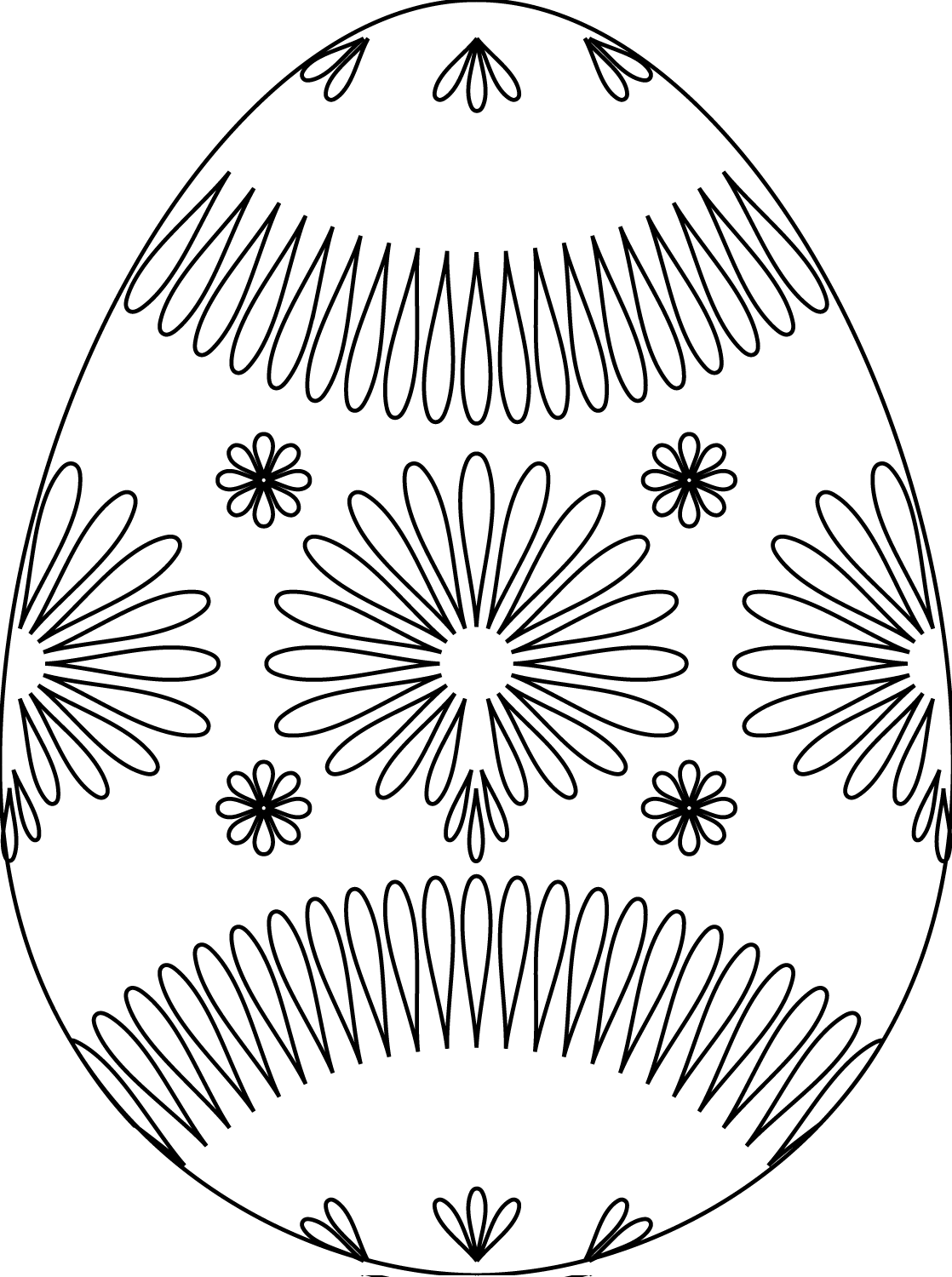 Easter Egg With Flower Pattern Coloring Page