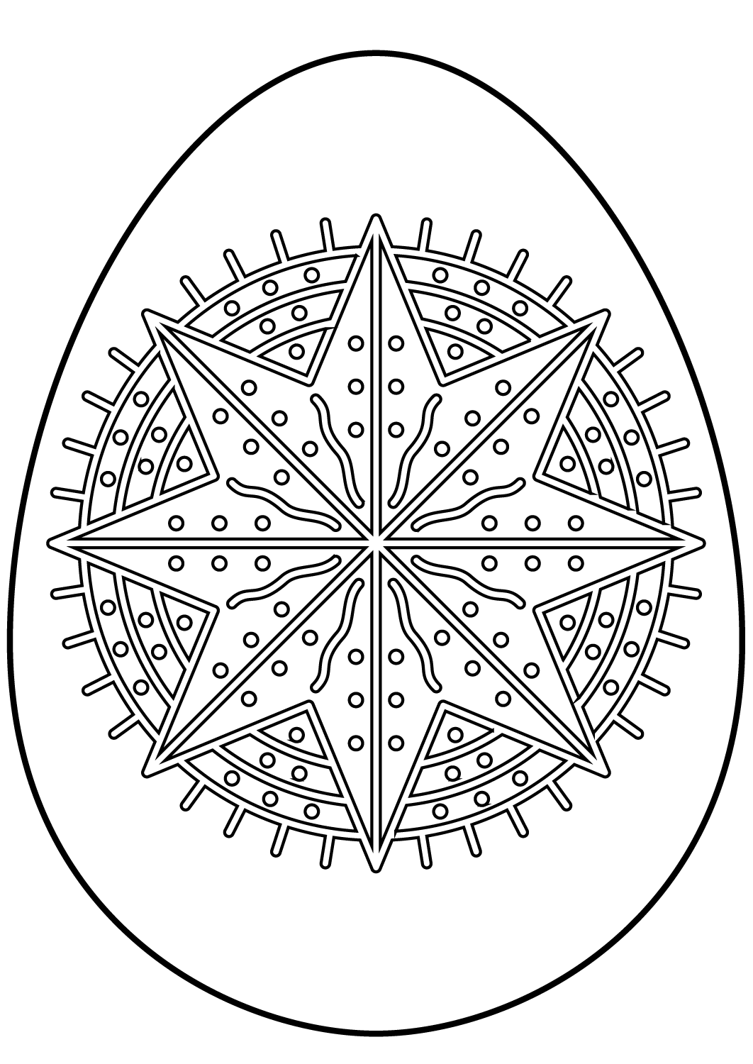 Easter Egg With Octagram Star Coloring Page