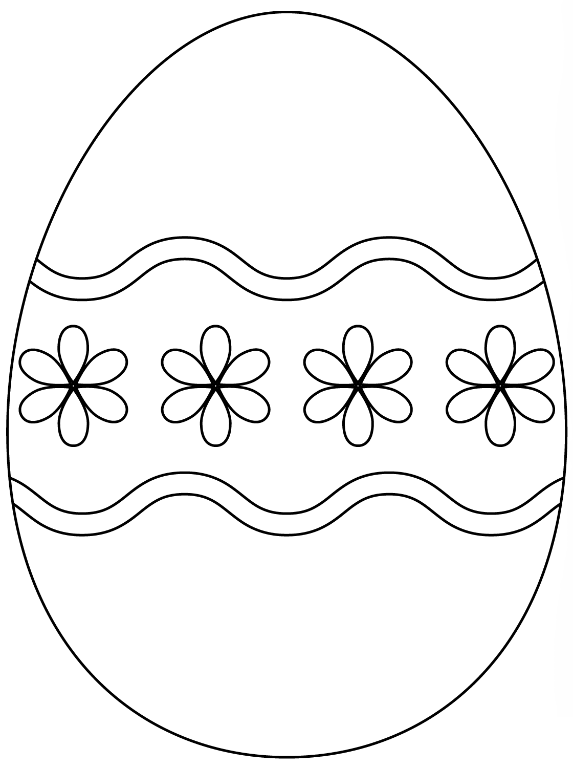 Easter Egg With Simple Flower Pattern
