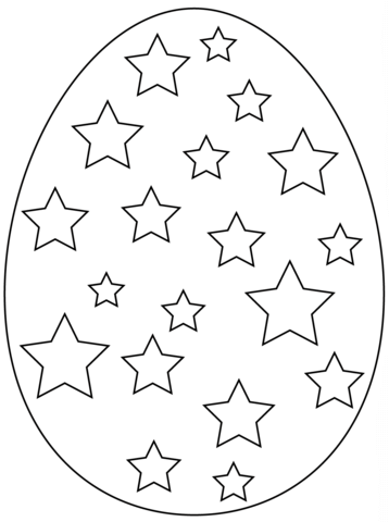 easter egg with stars coloring page