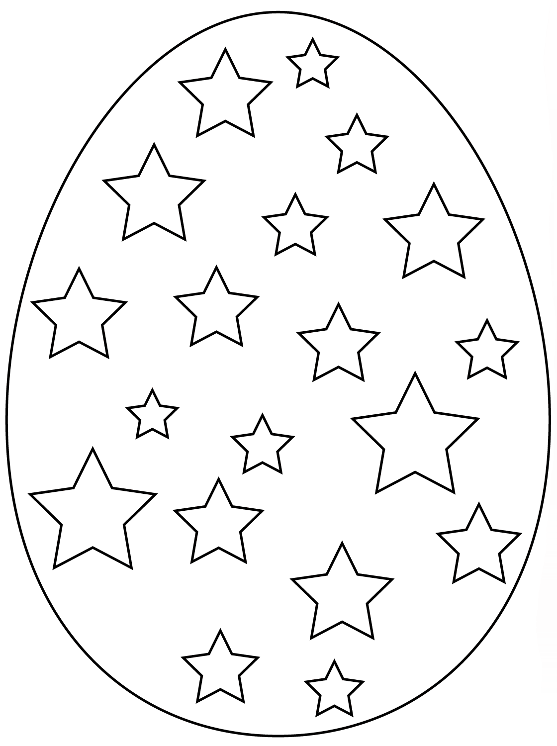 Easter Egg With Stars Coloring Page