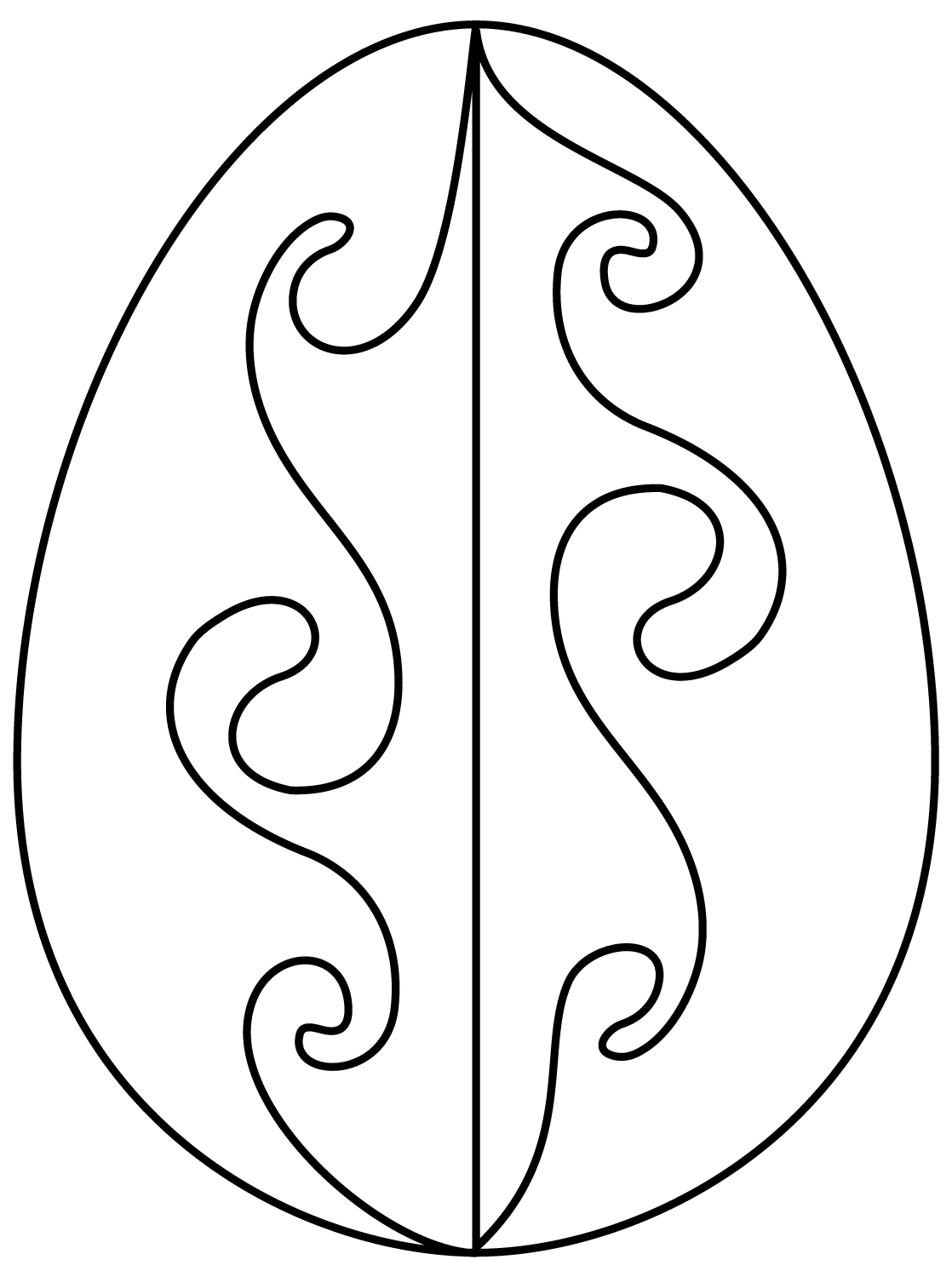 Easter Egg With Waves Pattern Coloring Page