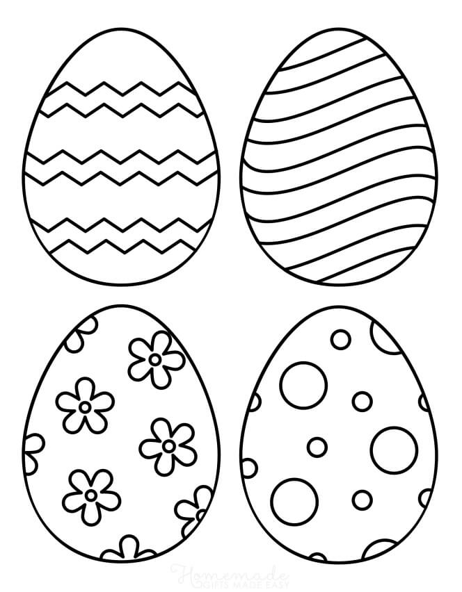 Print Cute Easter Eggs Coloring Page
