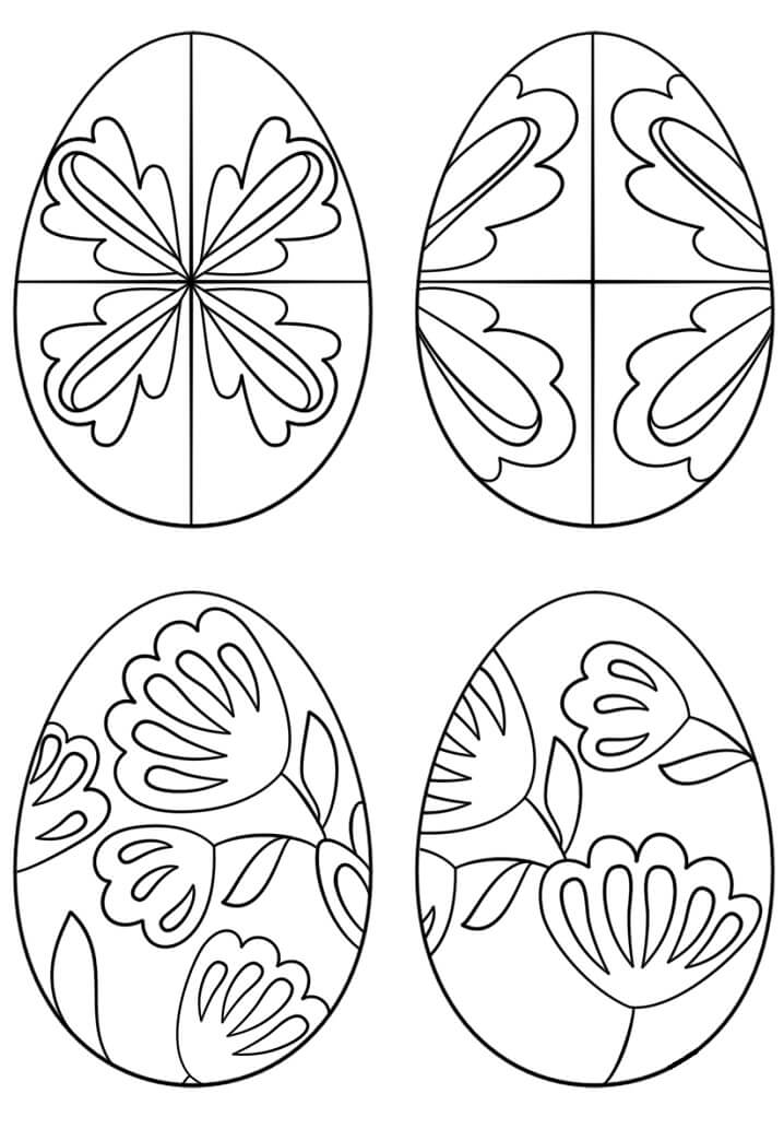 New Easter Eggs Coloring Page