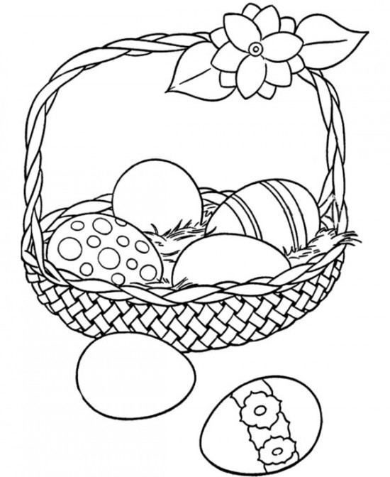 Easter Eggs Basket Coloring Page