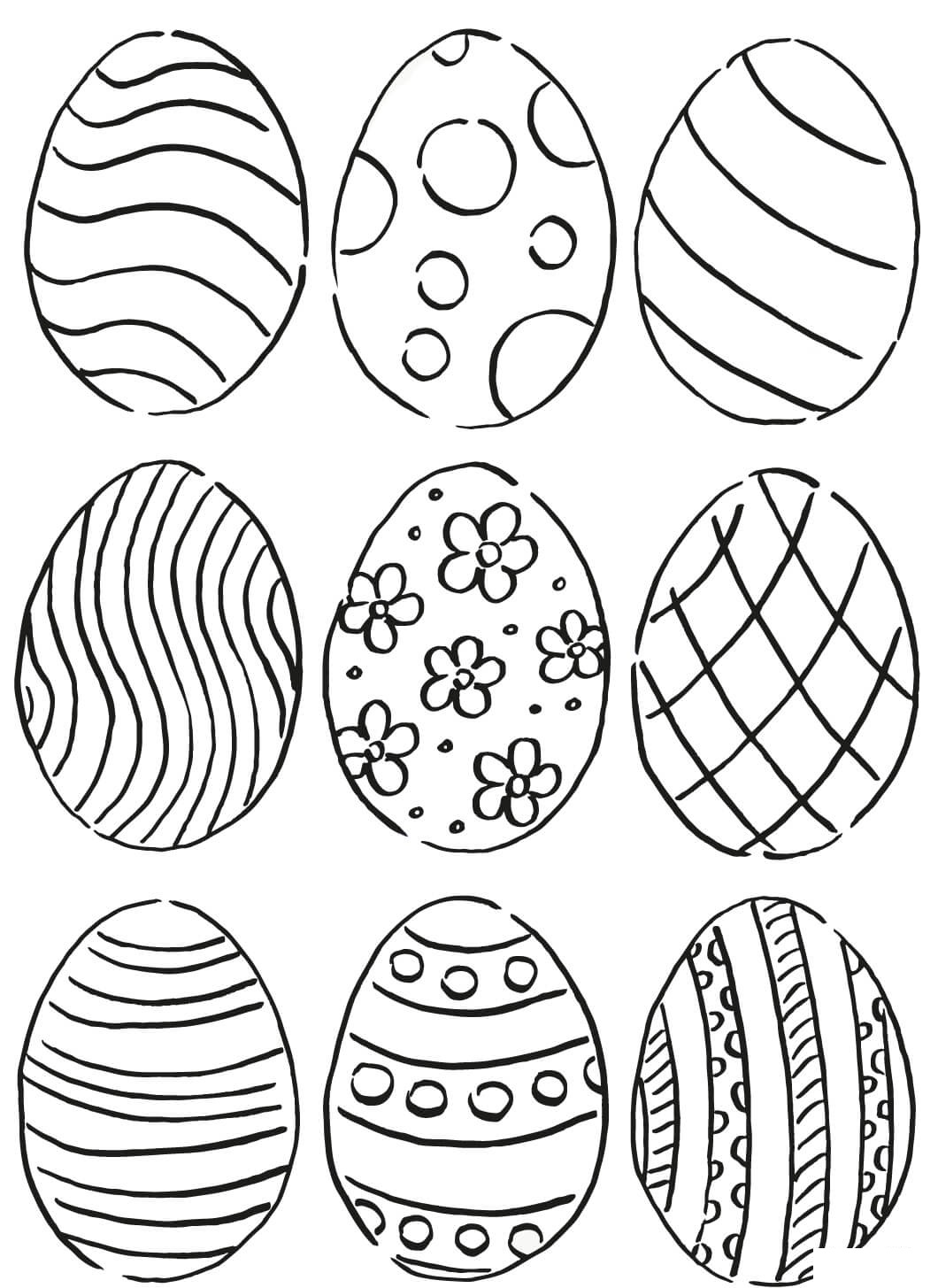 Easter Eggs Pattern Coloring Page
