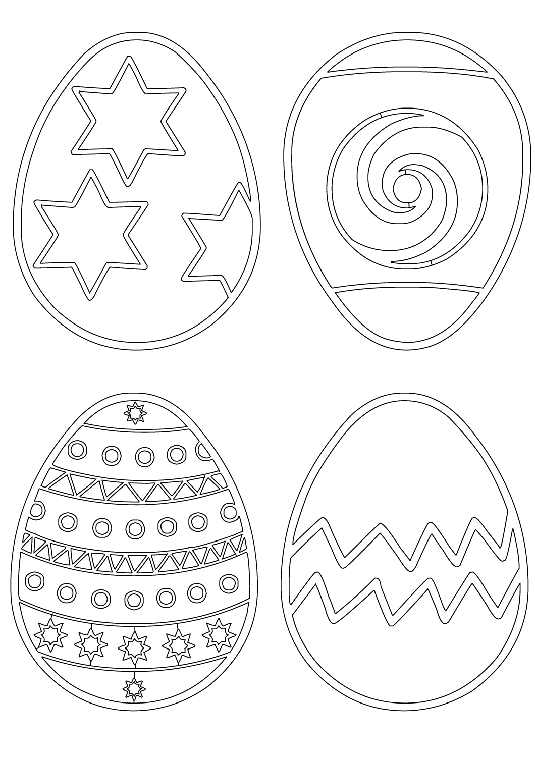 Easter Eggs Patterns Coloring Page