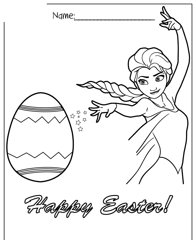 Easter Elsa Let It Go Colouring Page Coloring Page
