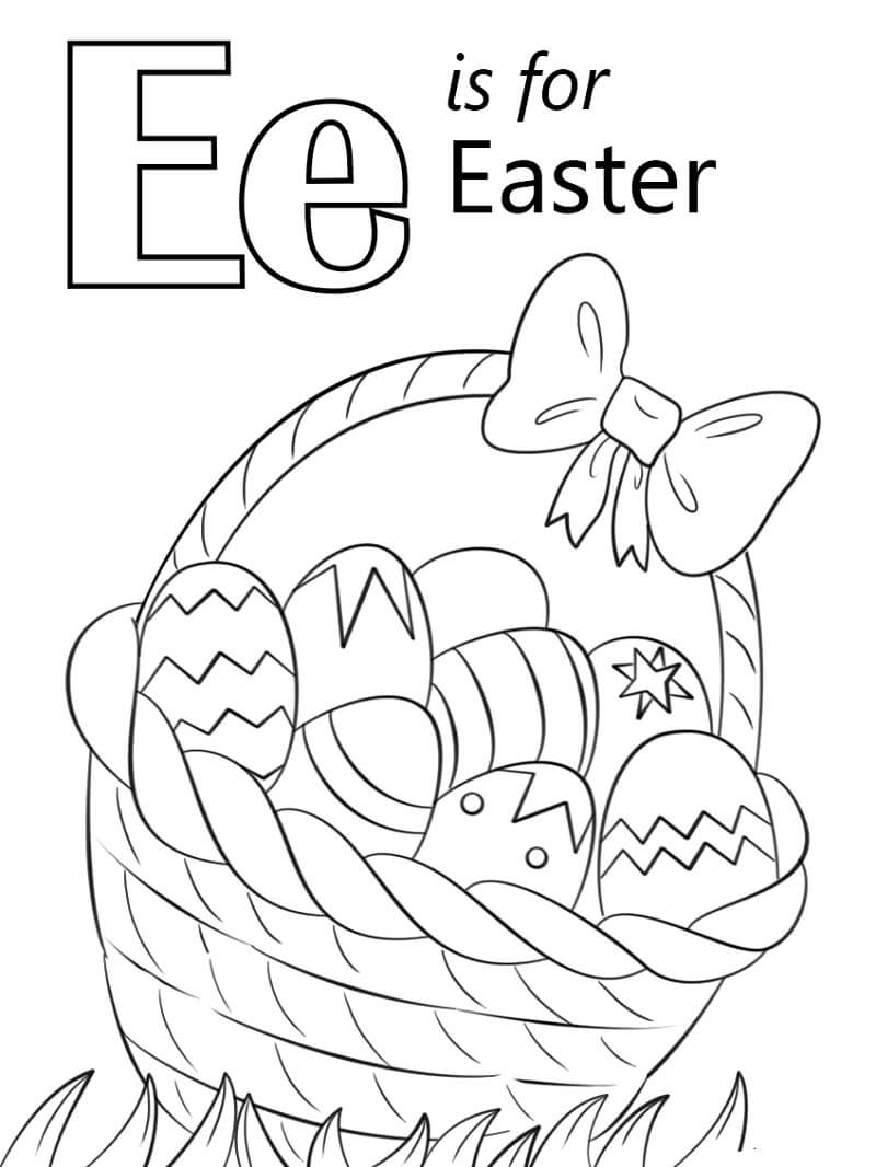 Easter Letter E Coloring Page