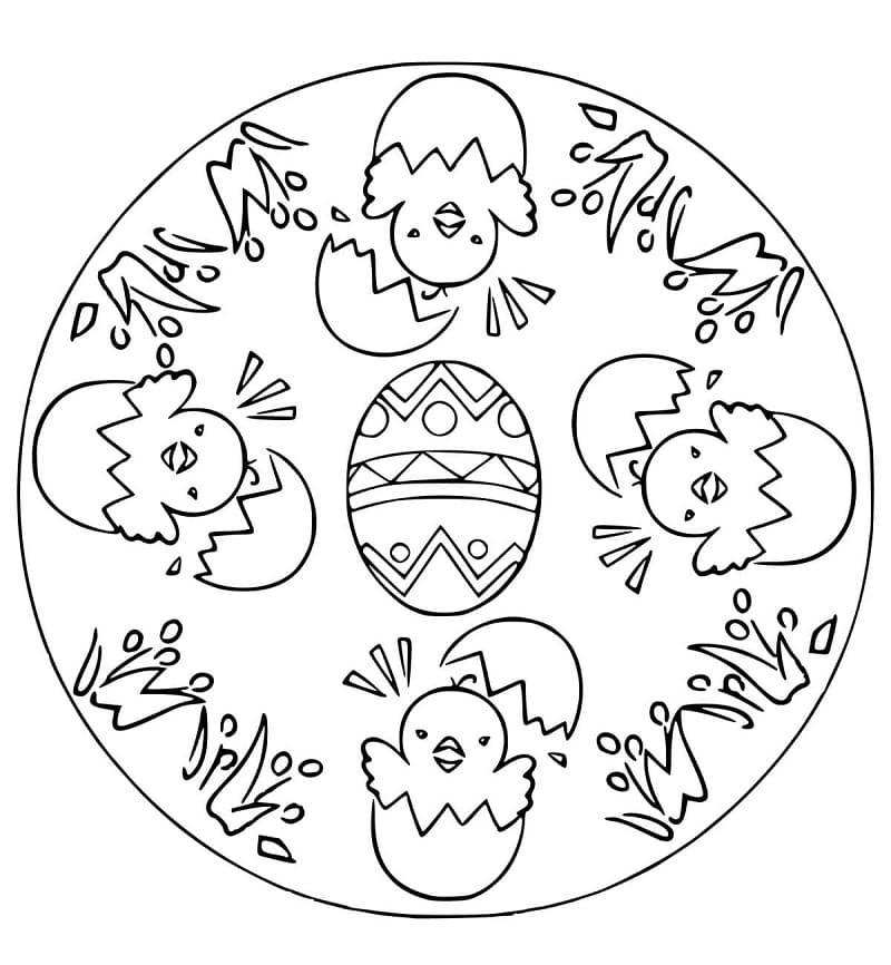 Easter Mandala with Chicks 1