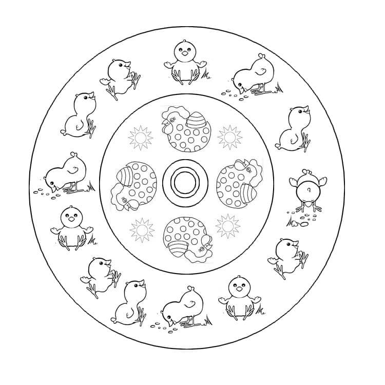 Easter Mandala with Chicks