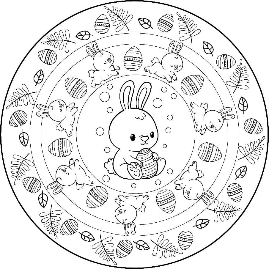 Easter Mandala with Little Bunny